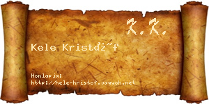 Kele Kristóf névjegykártya