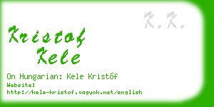 kristof kele business card